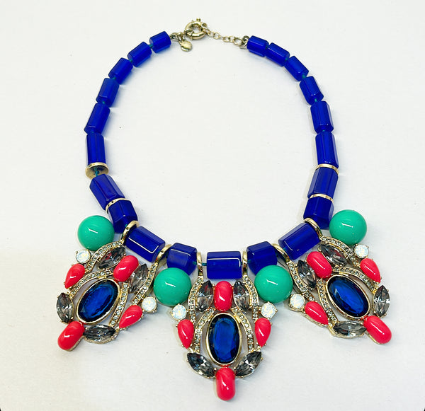 Fabulous colorful vintage J Crew statement necklace.