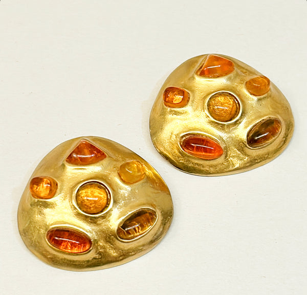 Fabulous vintage large scale statement clip on  earrings.