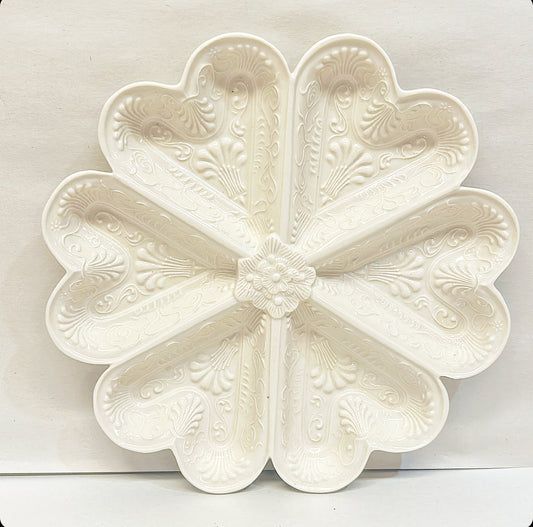 Vintage signed Metropolitan Museum of Art cream ware pottery plate dish.