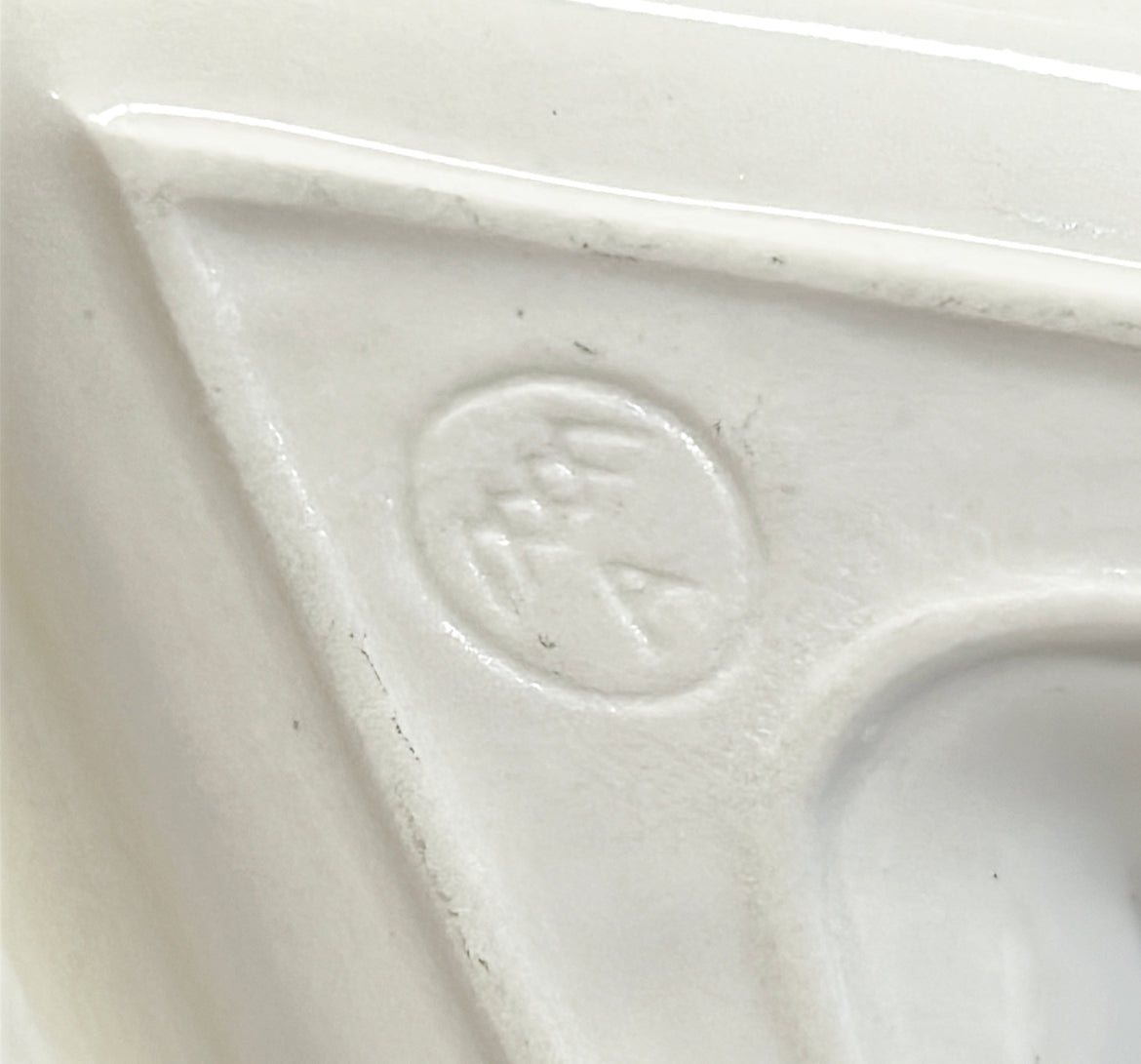 Vintage signed Metropolitan Museum of Art cream ware pottery plate dish.