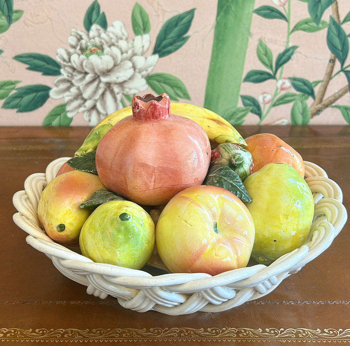 Vintage 1960s fruit topiary basket made in Spain