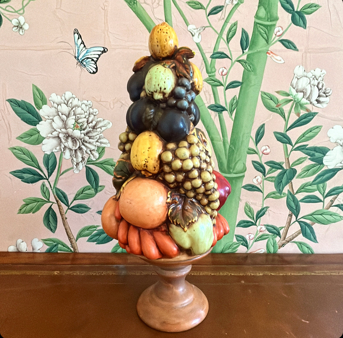 Vintage signed1962 fruit topiary.