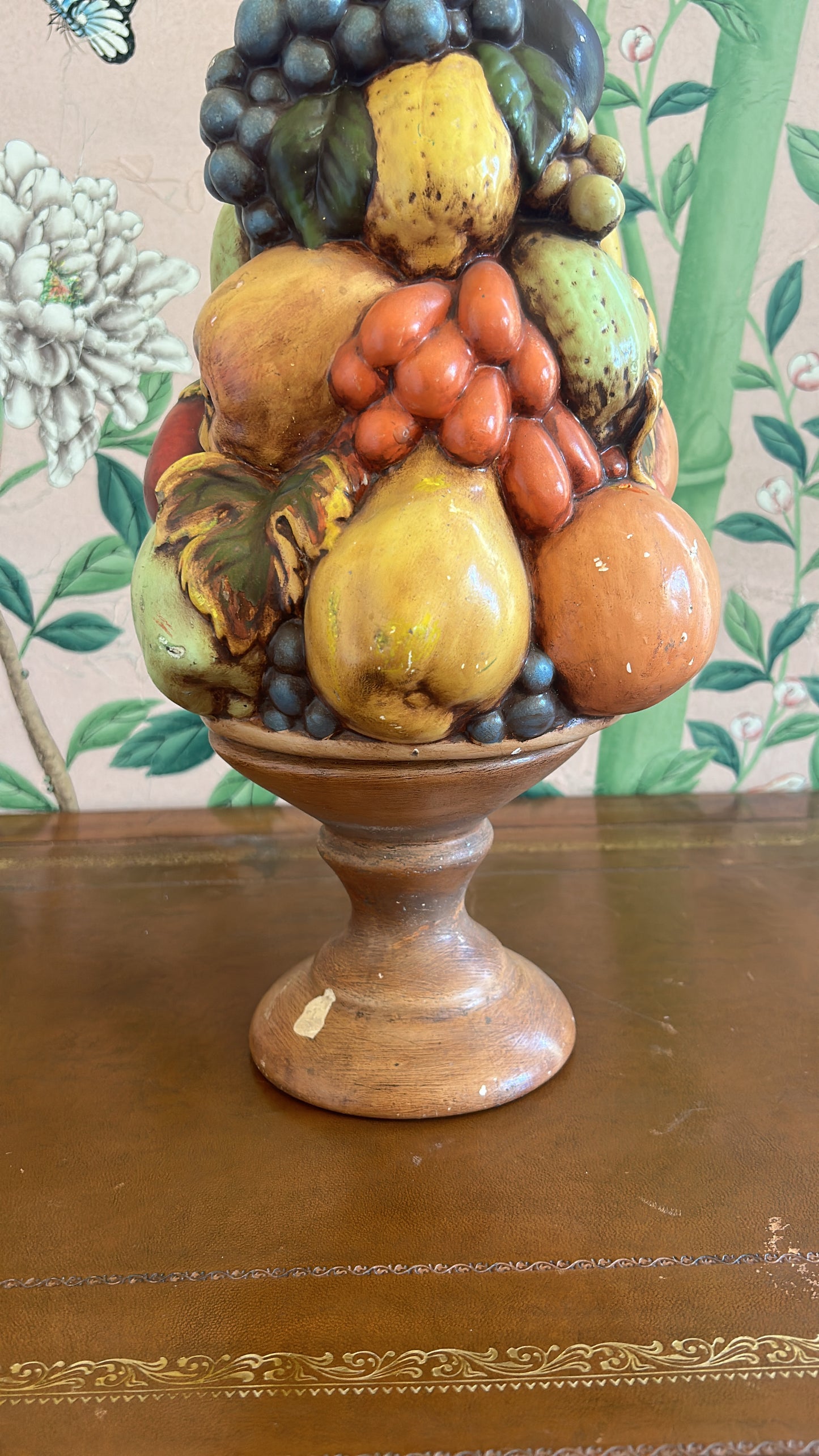 Vintage signed1962 fruit topiary.