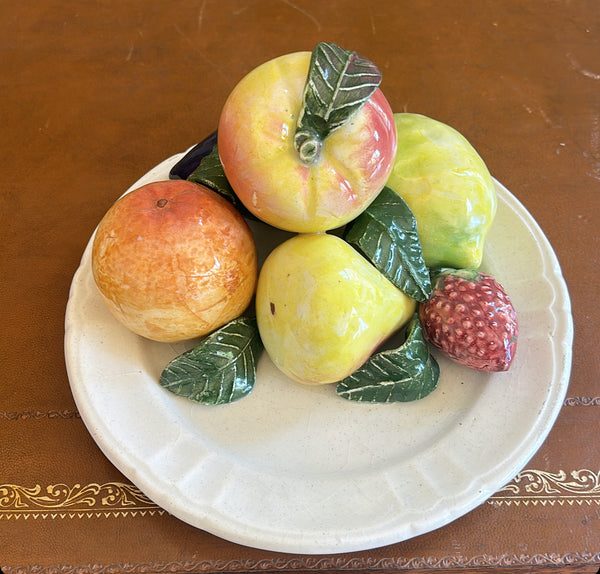 1960s vintage fruit topiary plate.