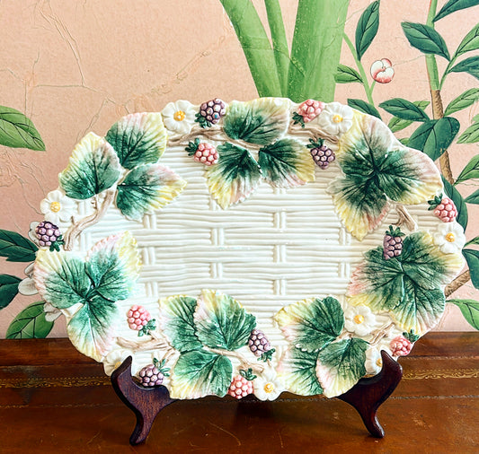 1990 Fitz &amp; Floyd stamped wild berries serving platter.