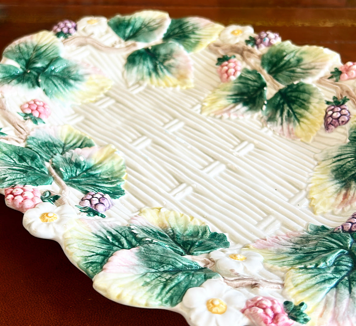 1990 Fitz &amp; Floyd stamped wild berries serving platter.