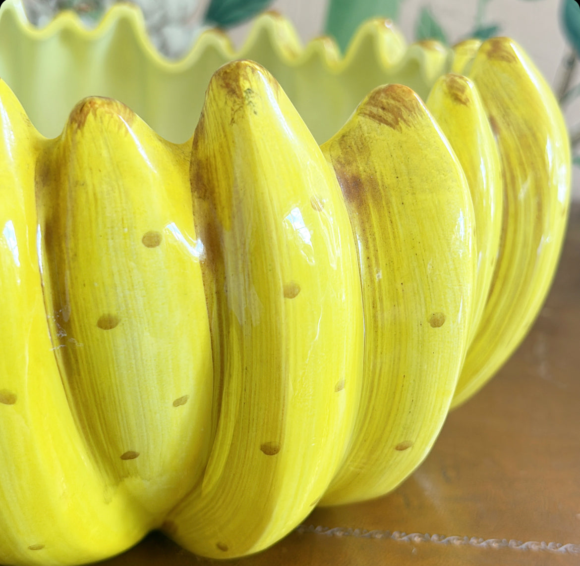 Fabulous 1988 signed Fitz &amp; Floyd banana bowl