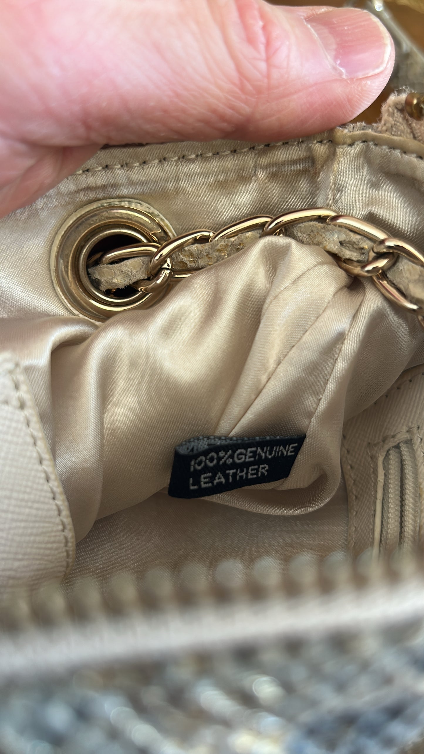 Vintage DKNY genuine leather faux snake skin purse.