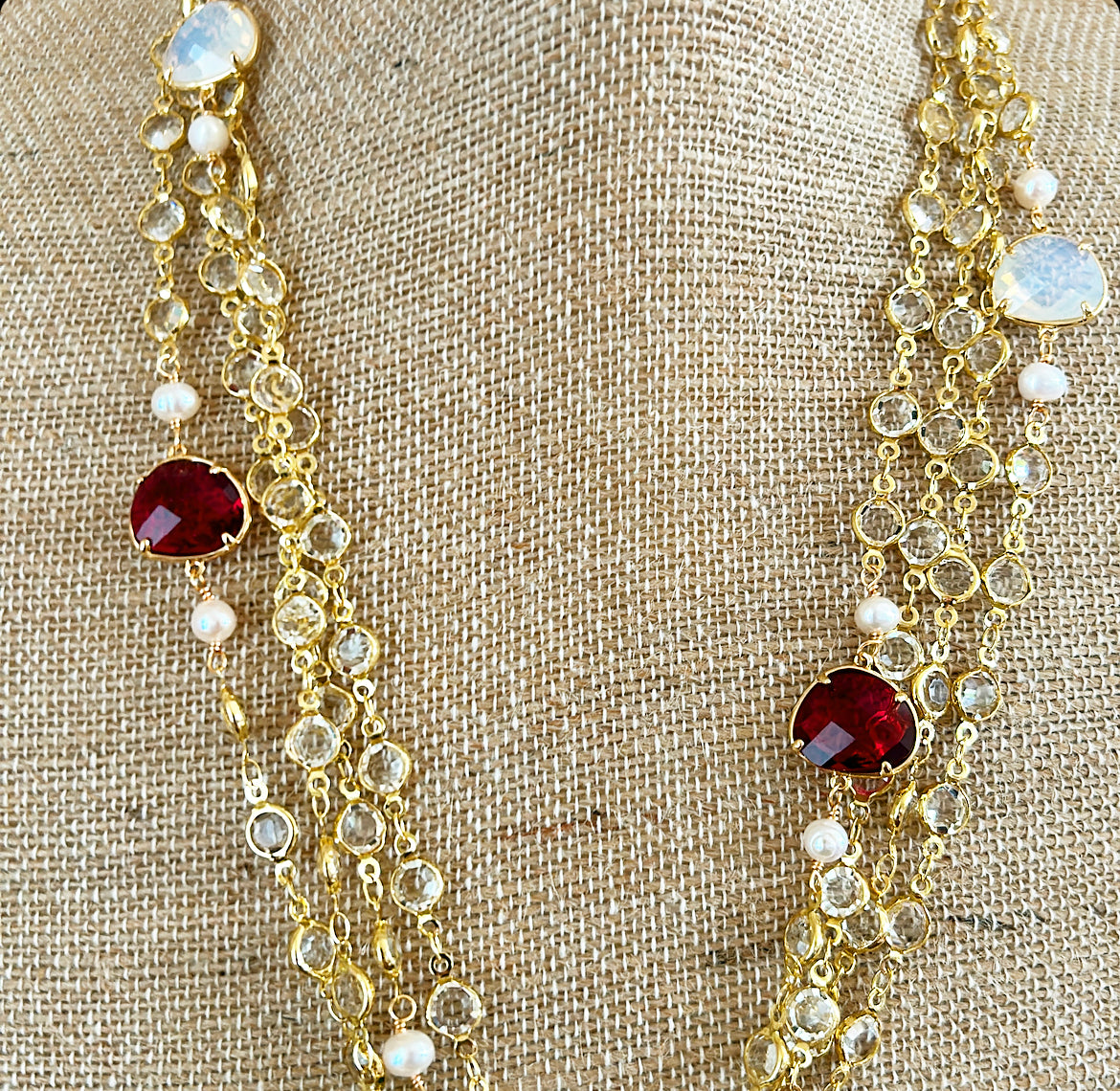 Multi strand layered statement necklace