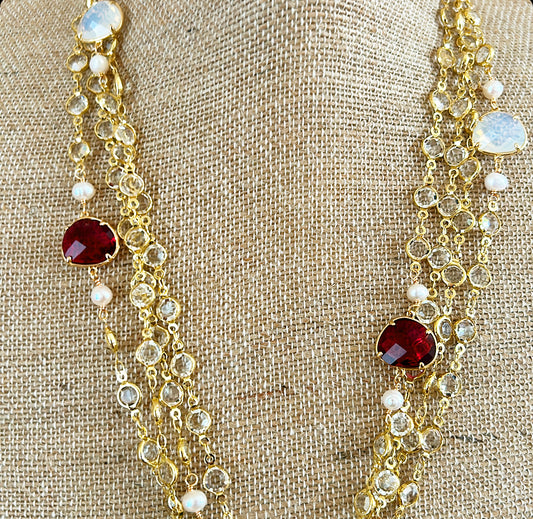Multi strand layered statement necklace