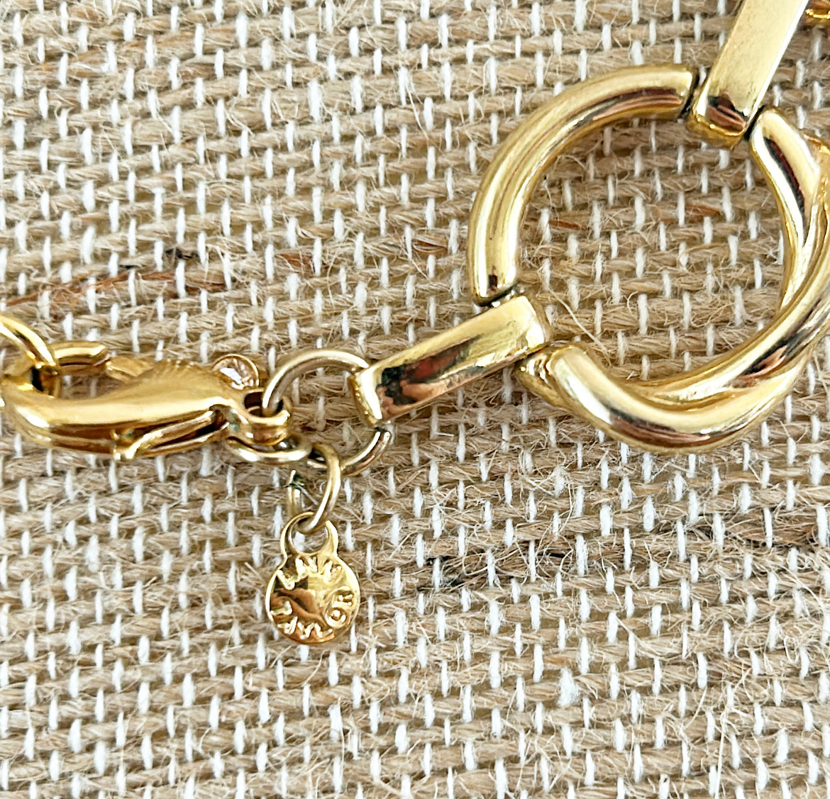 Vintage 90s signed Ann Taylor gold link necklace