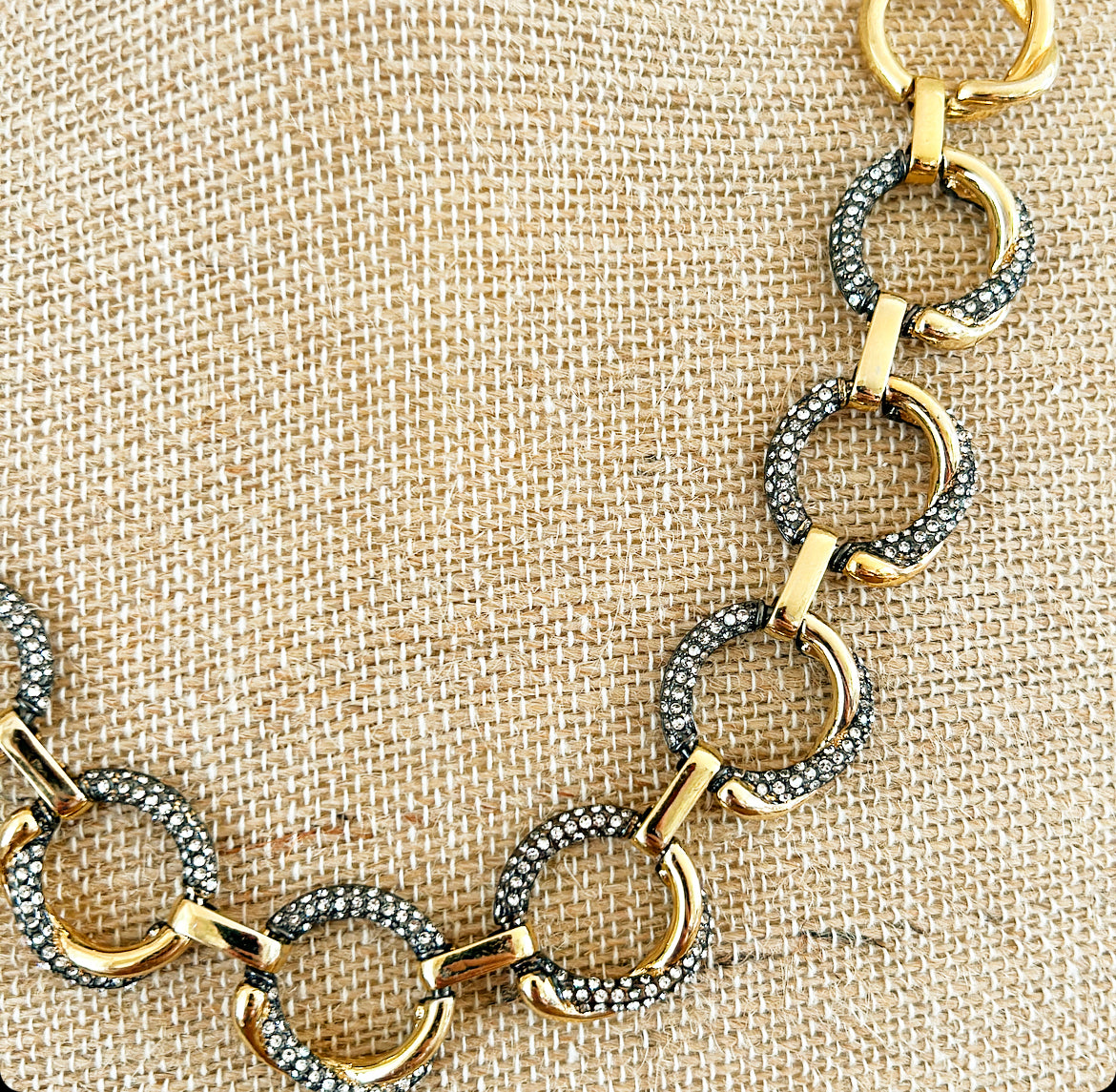 Vintage 90s signed Ann Taylor gold link necklace