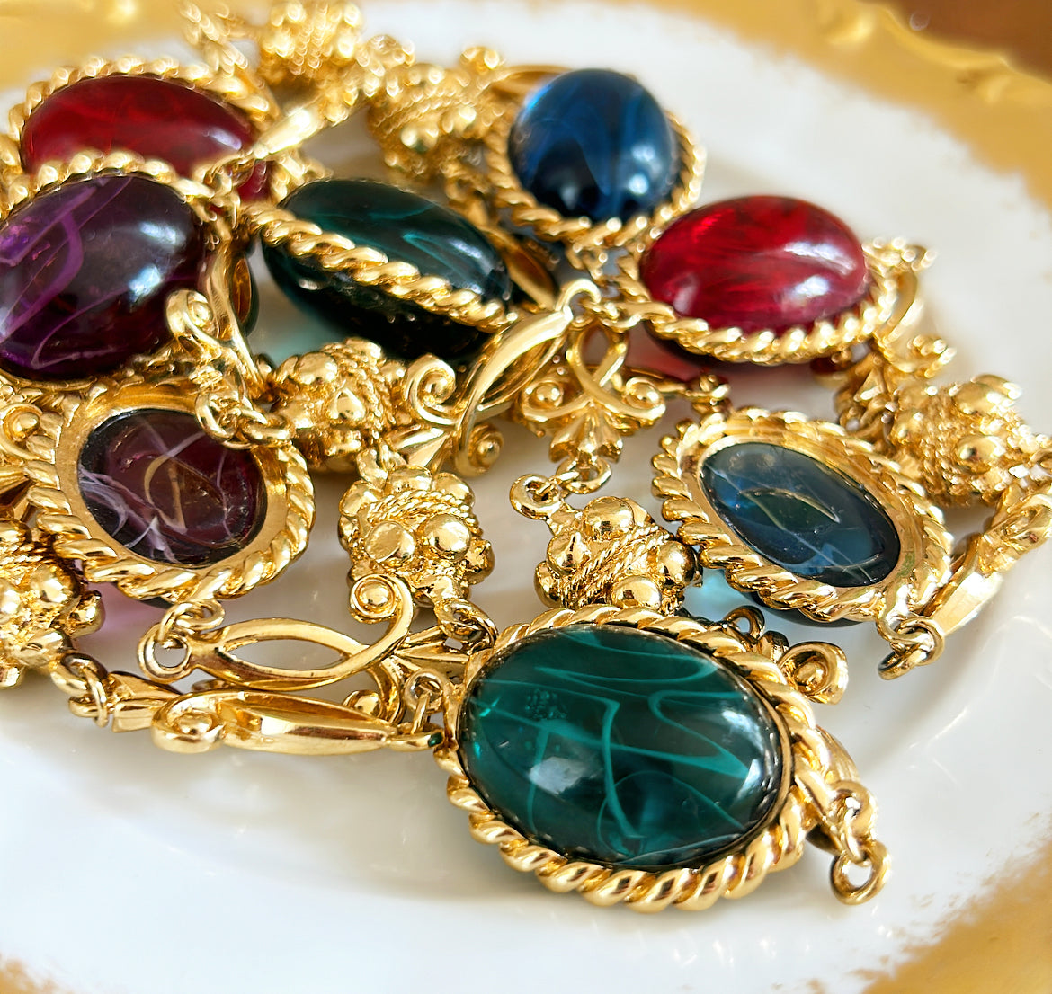 Massive vintage signed St John statement necklace