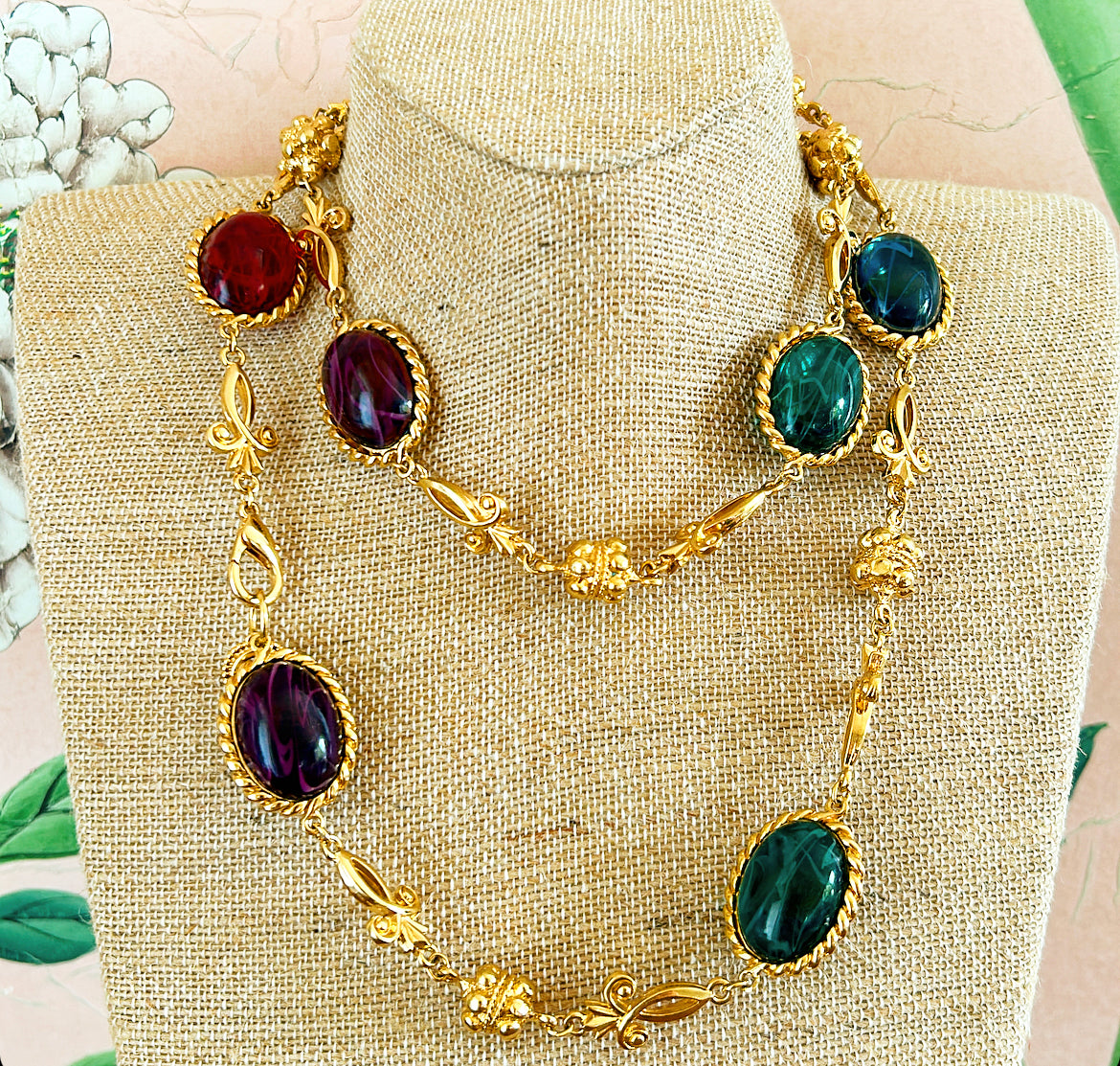 Massive vintage signed St John statement necklace