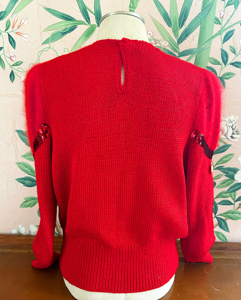 Vintage 1980s red Antonella Preve New York sweater