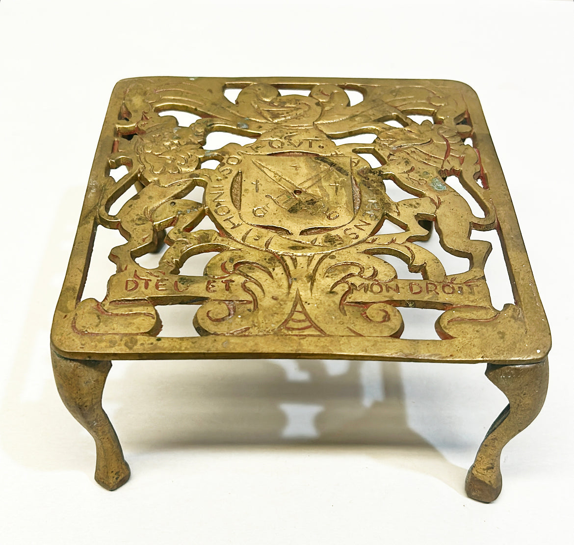 Vintage 80s solid brass decorative stand