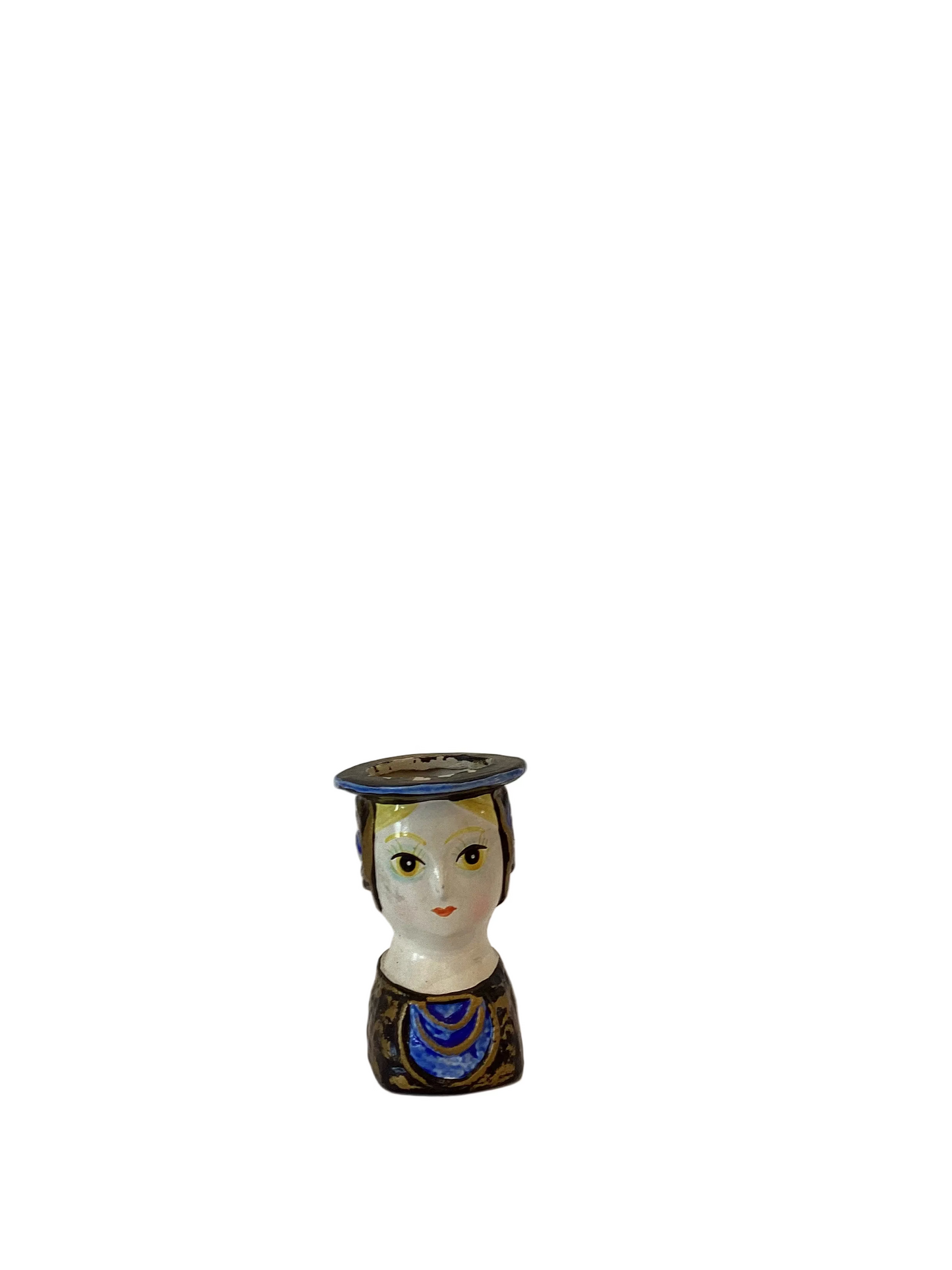 M03 - Custom Vintage Lady Head Vase - Beaded Tree