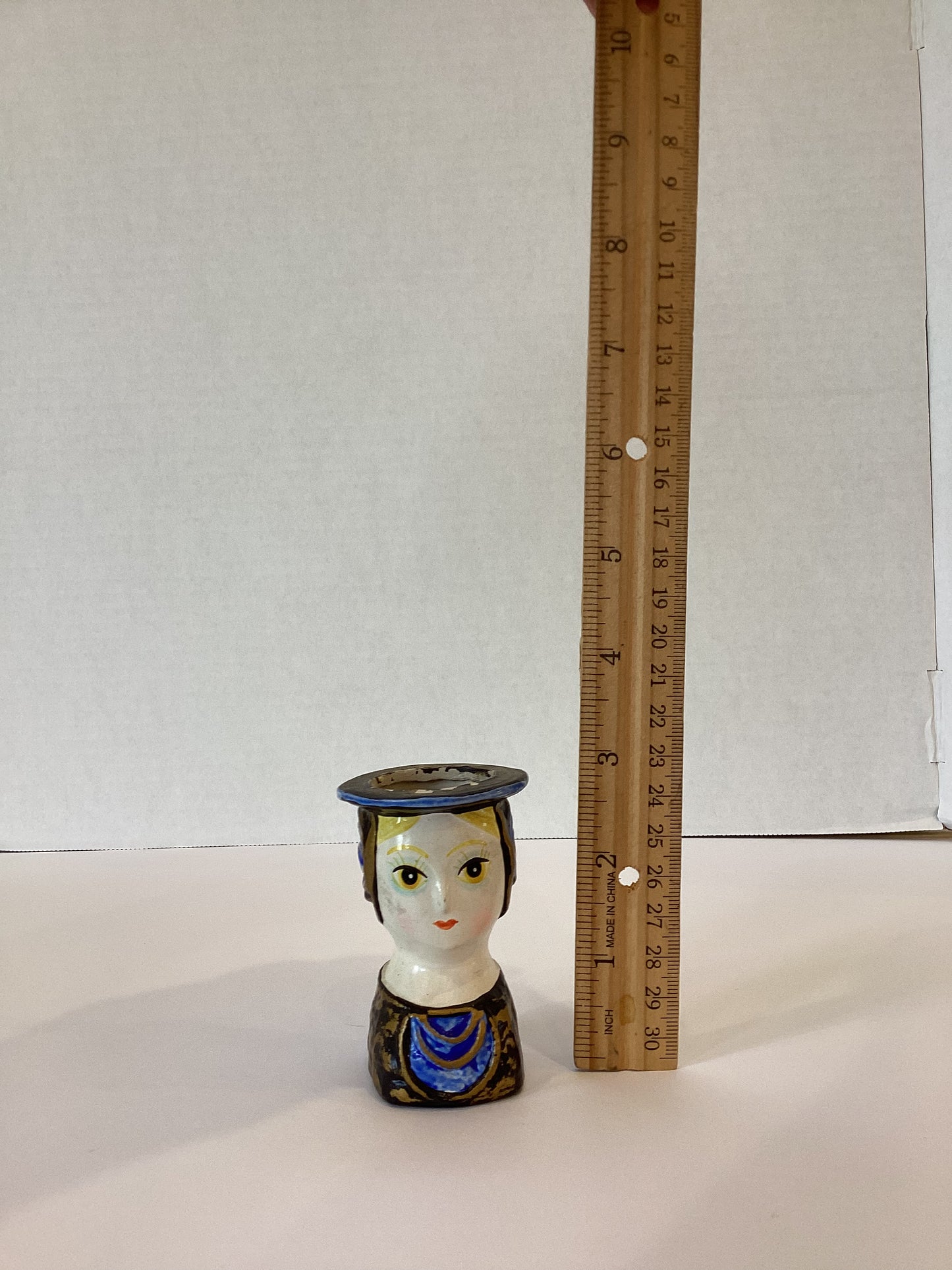 M03 - Custom Vintage Lady Head Vase - Beaded Tree
