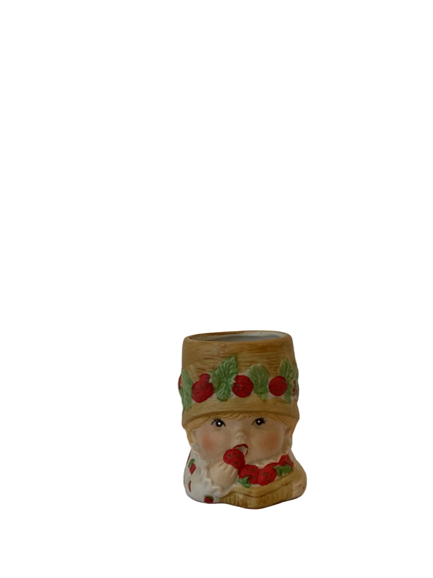 M05 - Custom Vintage Child Head Vase - Beaded Tree
