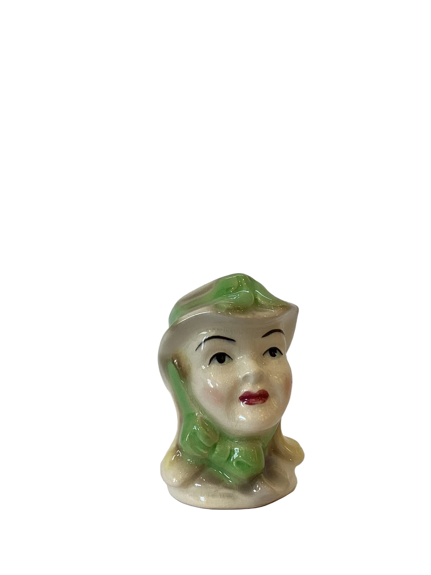 M06 - Custom Vintage Lady Head Vase - Beaded Tree