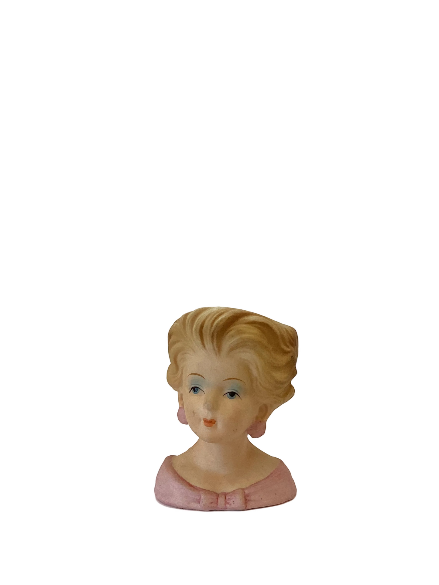 M07 - Custom Vintage Lady Head Vase - Beaded Tree