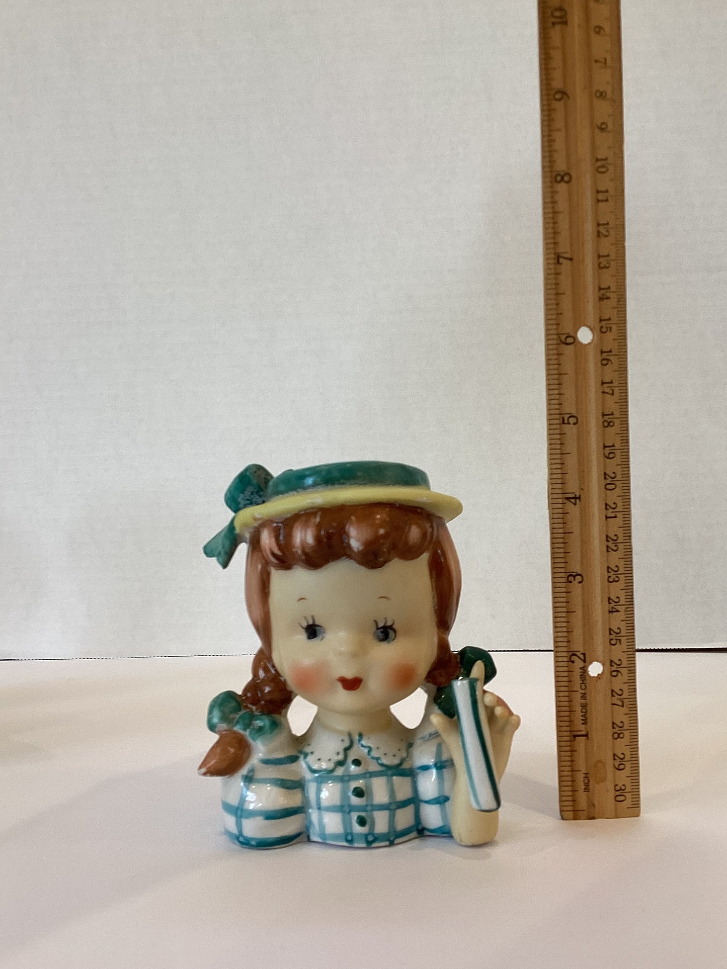 M12 - Custom Vintage Lady Head Vase - Beaded Tree