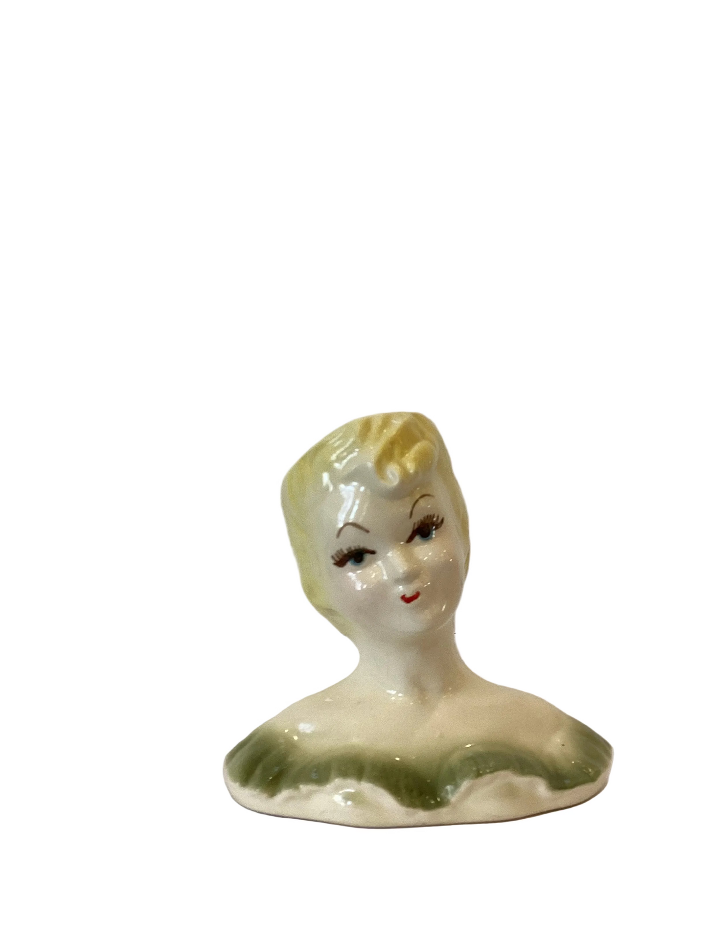 M13 - Custom Vintage Lady Head Vase - Beaded Tree