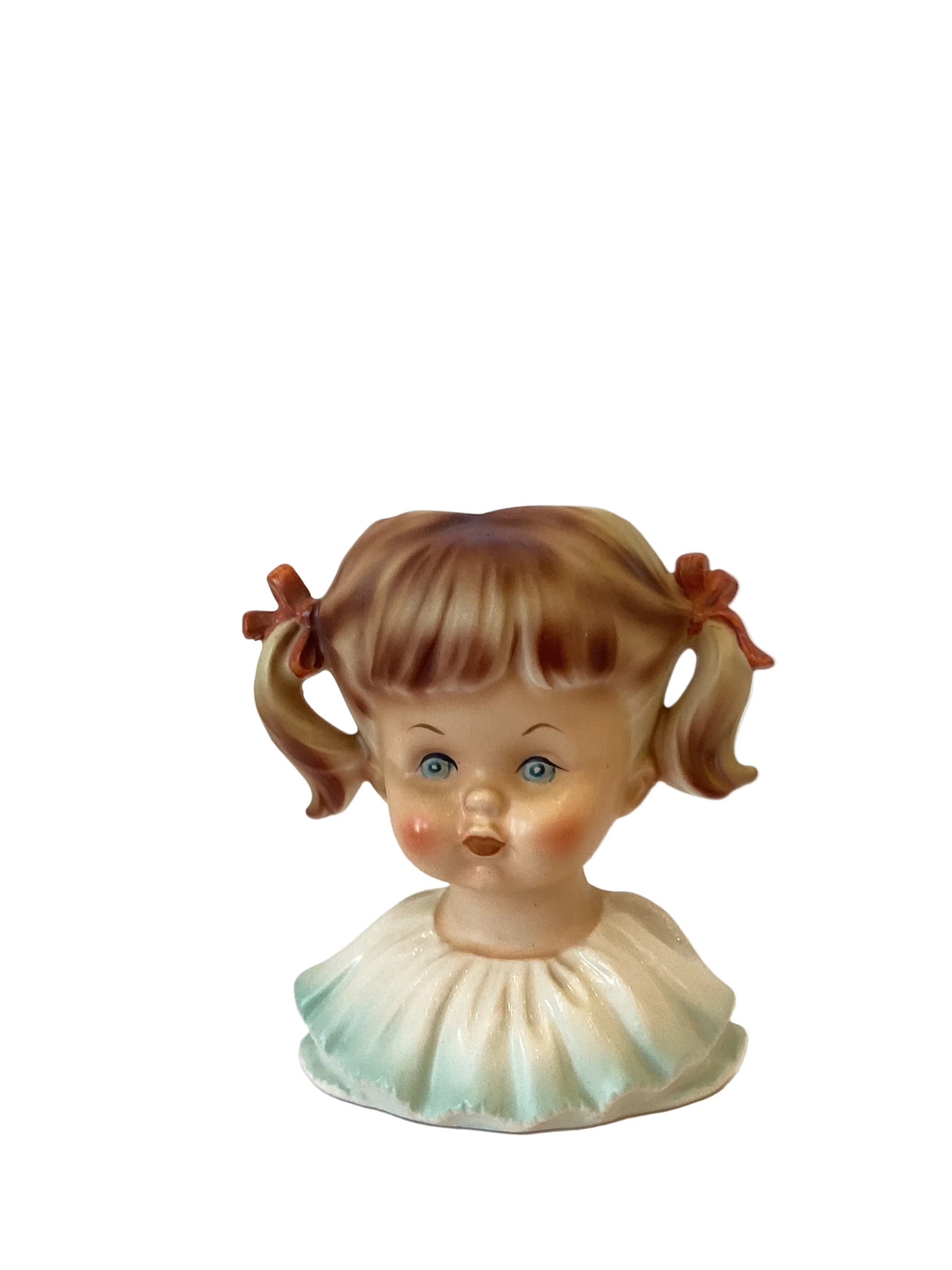 M18 - Custom Vintage Lady Head Vase - Beaded Tree