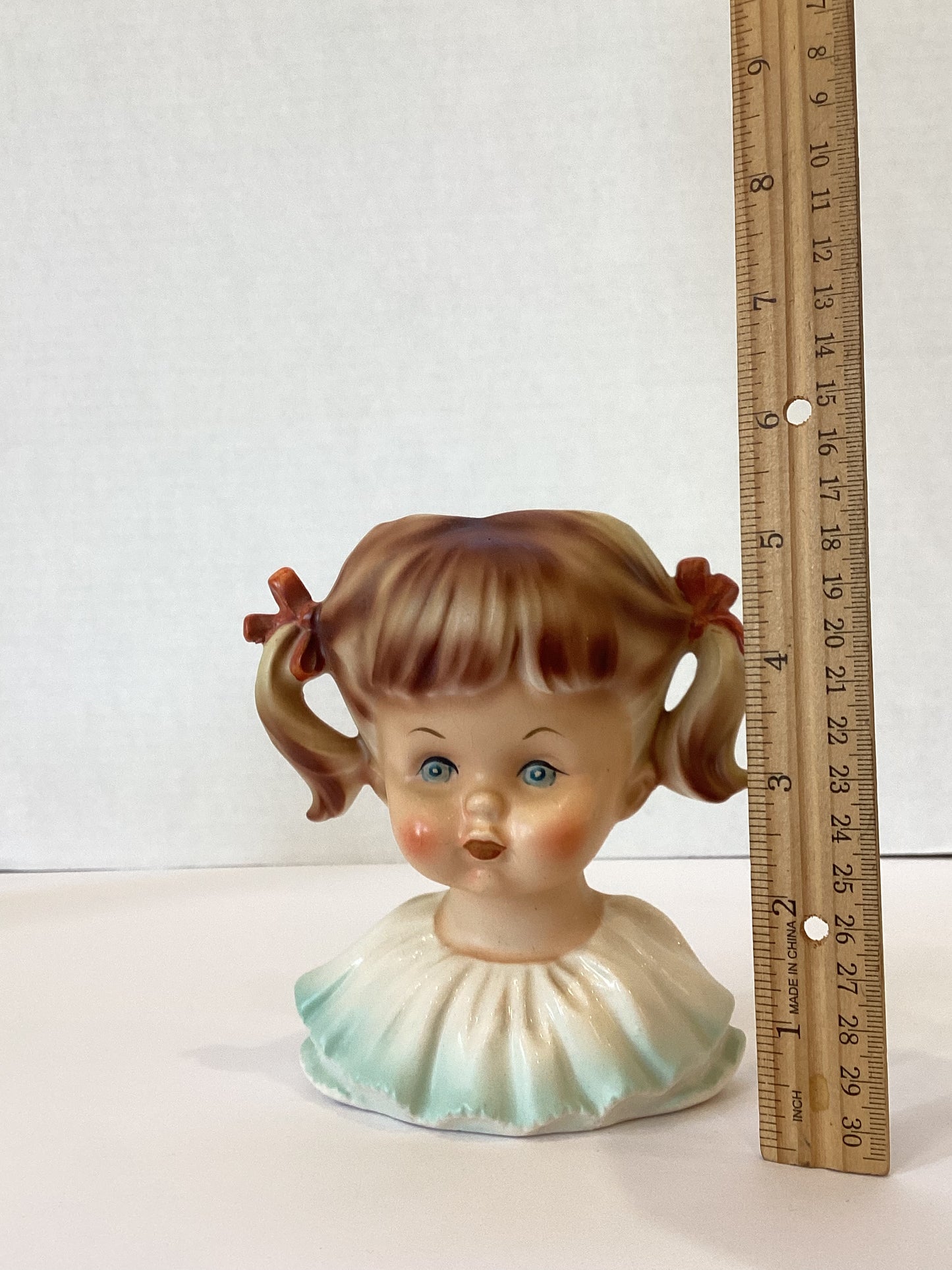 M18 - Custom Vintage Lady Head Vase - Beaded Tree