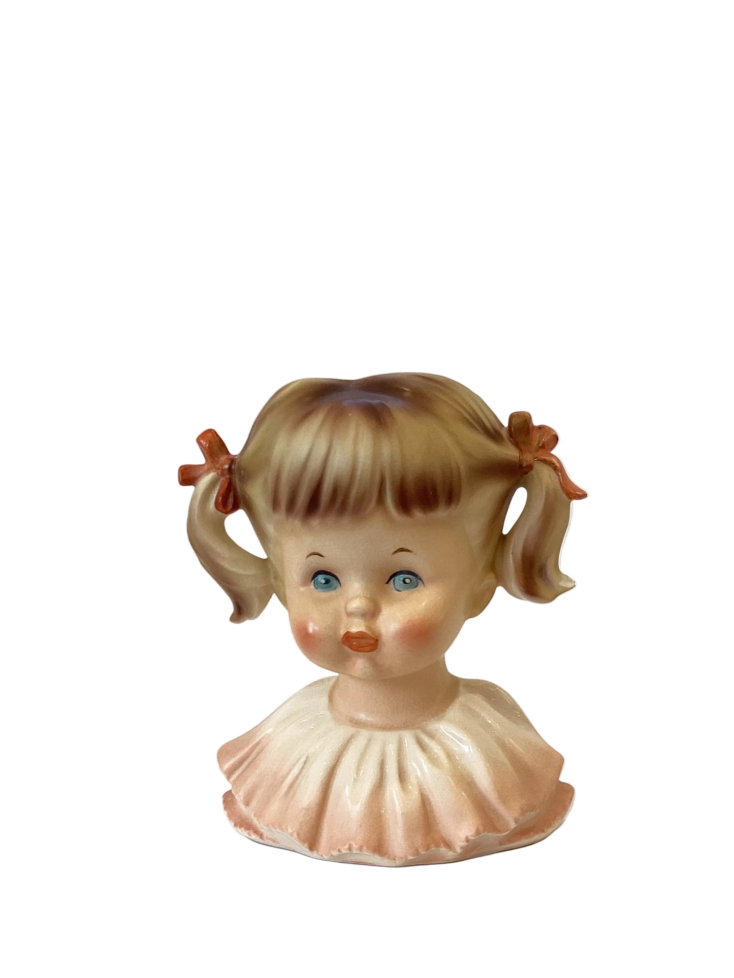 M26 - Custom Vintage Lady Head Vase - Beaded Tree