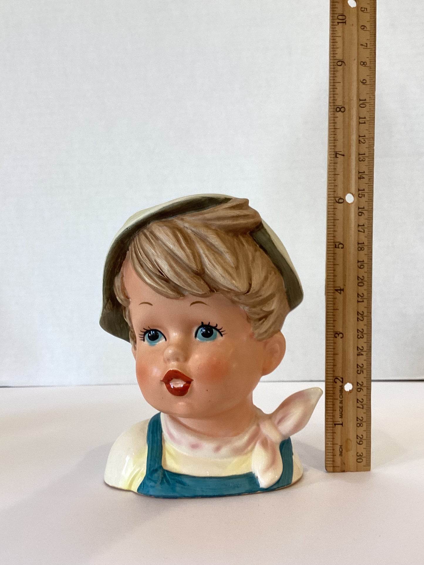 M37 - Custom Vintage Lady Head Vase - Beaded Tree
