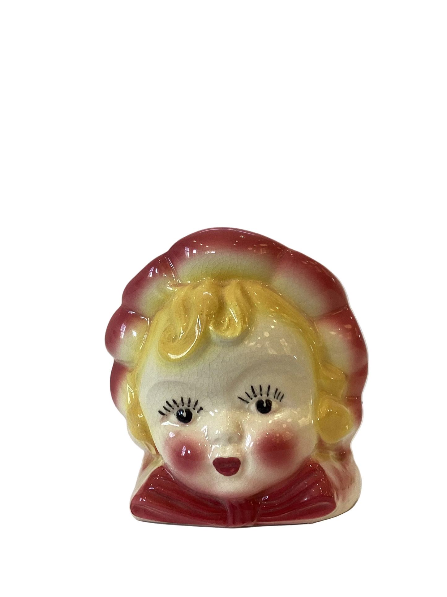 M41 - Custom Vintage Lady Head Vase - Beaded Tree