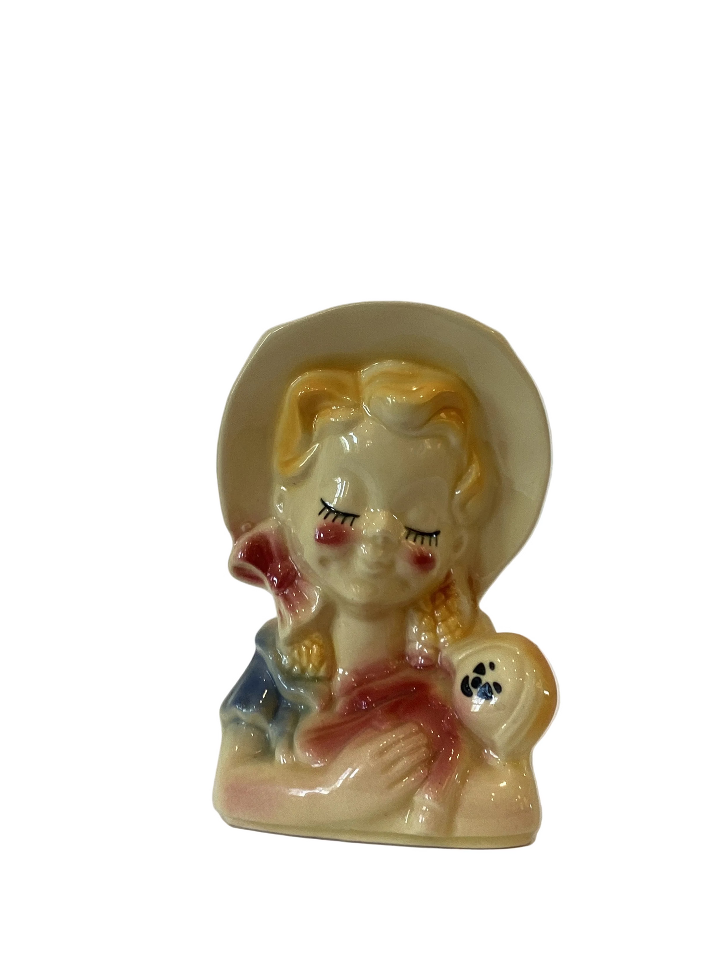 M42 - Custom Vintage Lady Head Vase - Beaded Tree