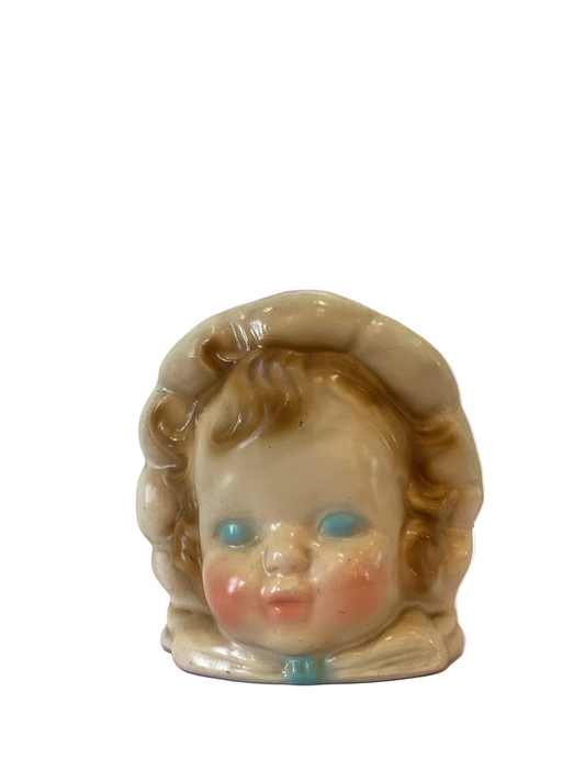 M45 - Custom Vintage Lady Head Vase - Beaded Tree