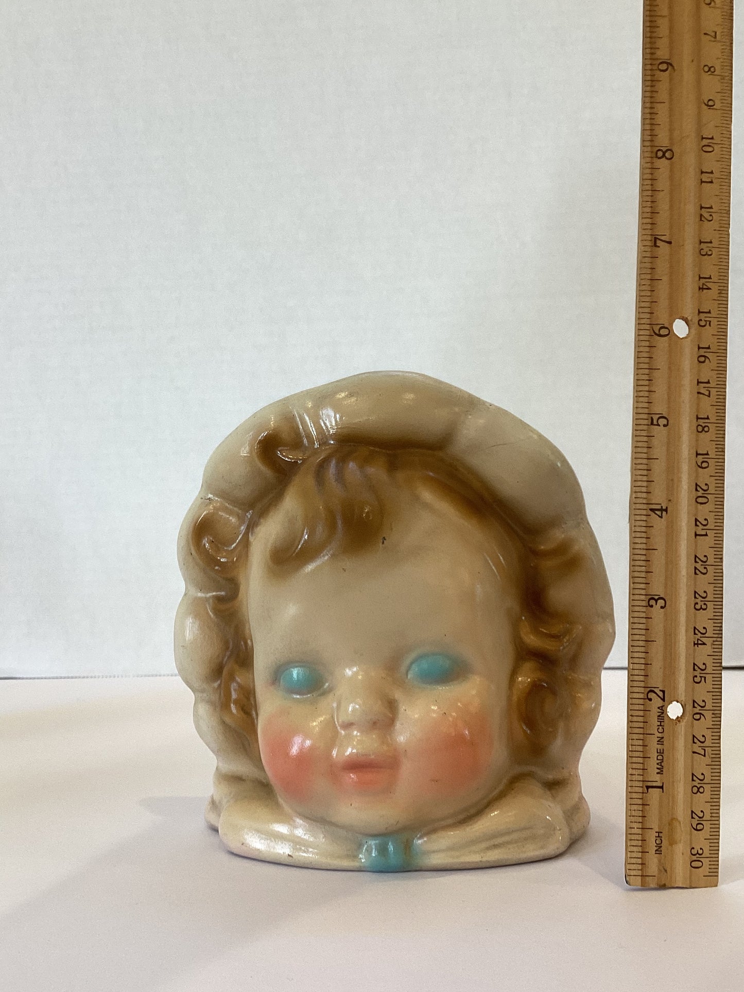 M45 - Custom Vintage Lady Head Vase - Beaded Tree