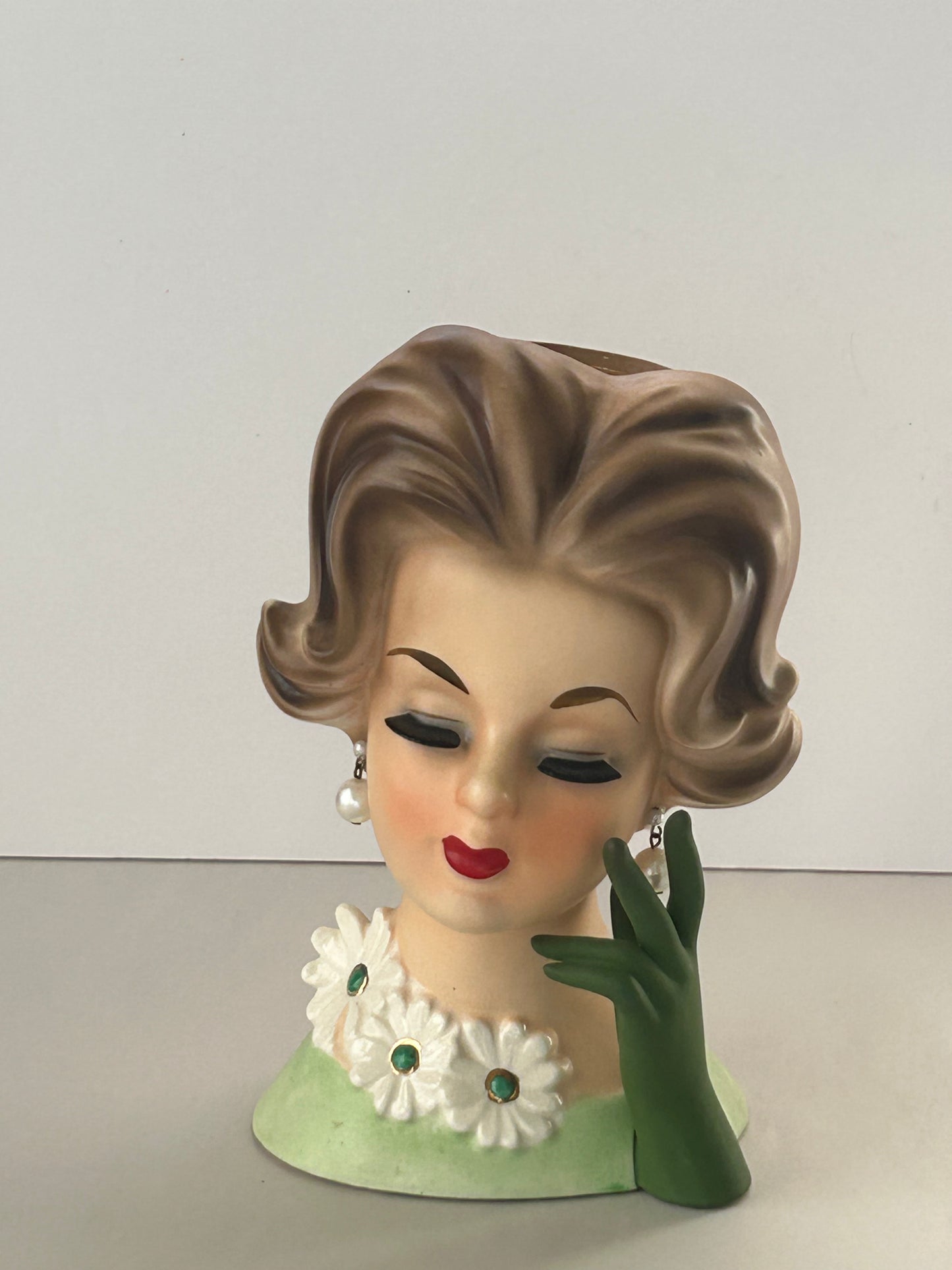 Custom - Lady Head Base - Plus Tree - Green Dress and Daisy Lady
