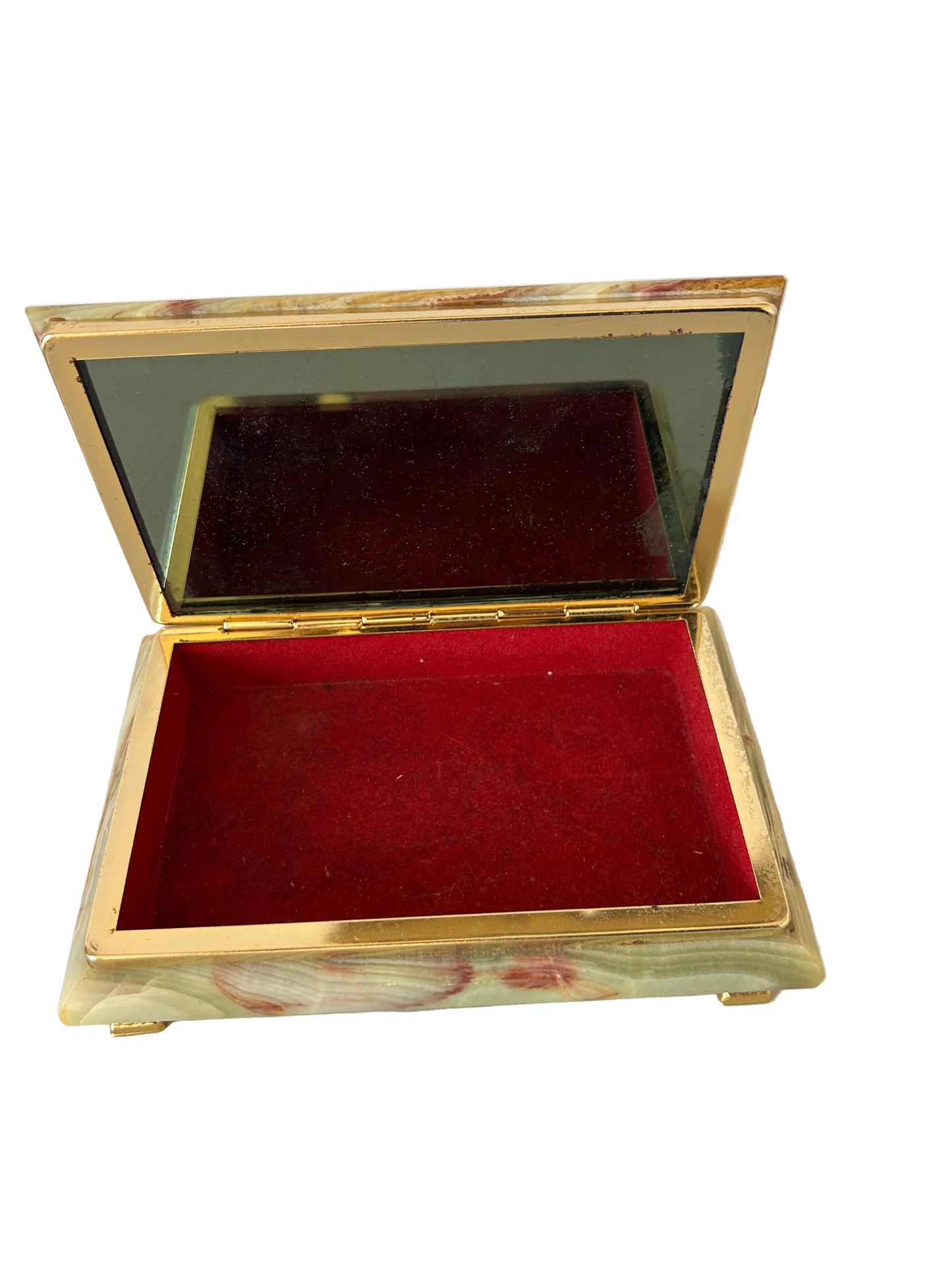 Vintage green onyx trinket box