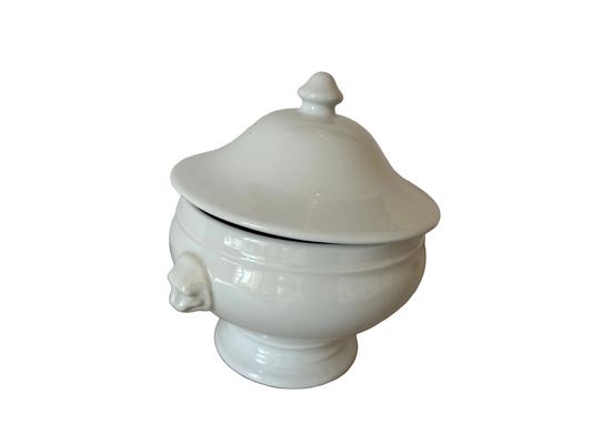 Antique white porcelain soup tureen