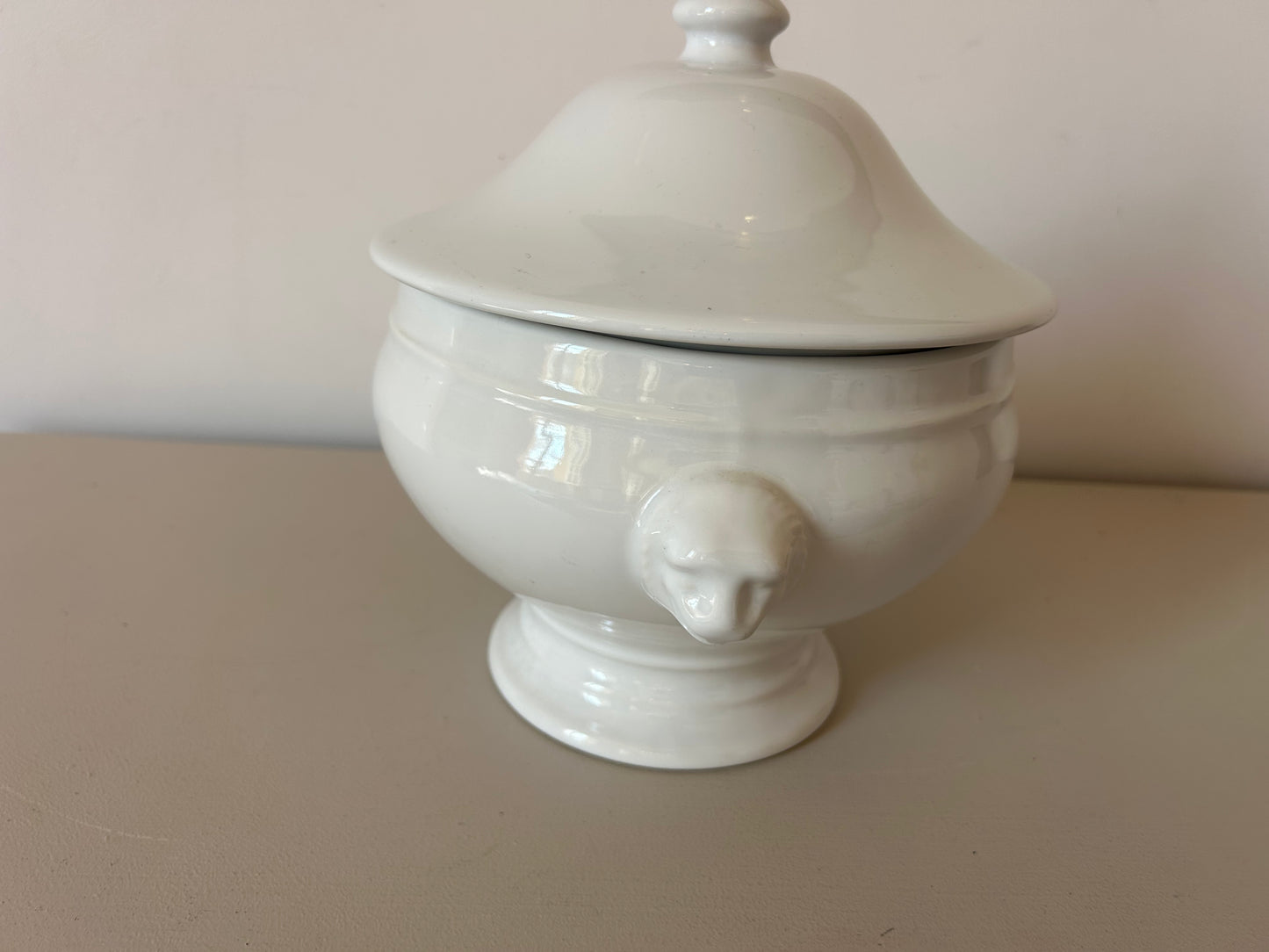 Antique white porcelain soup tureen