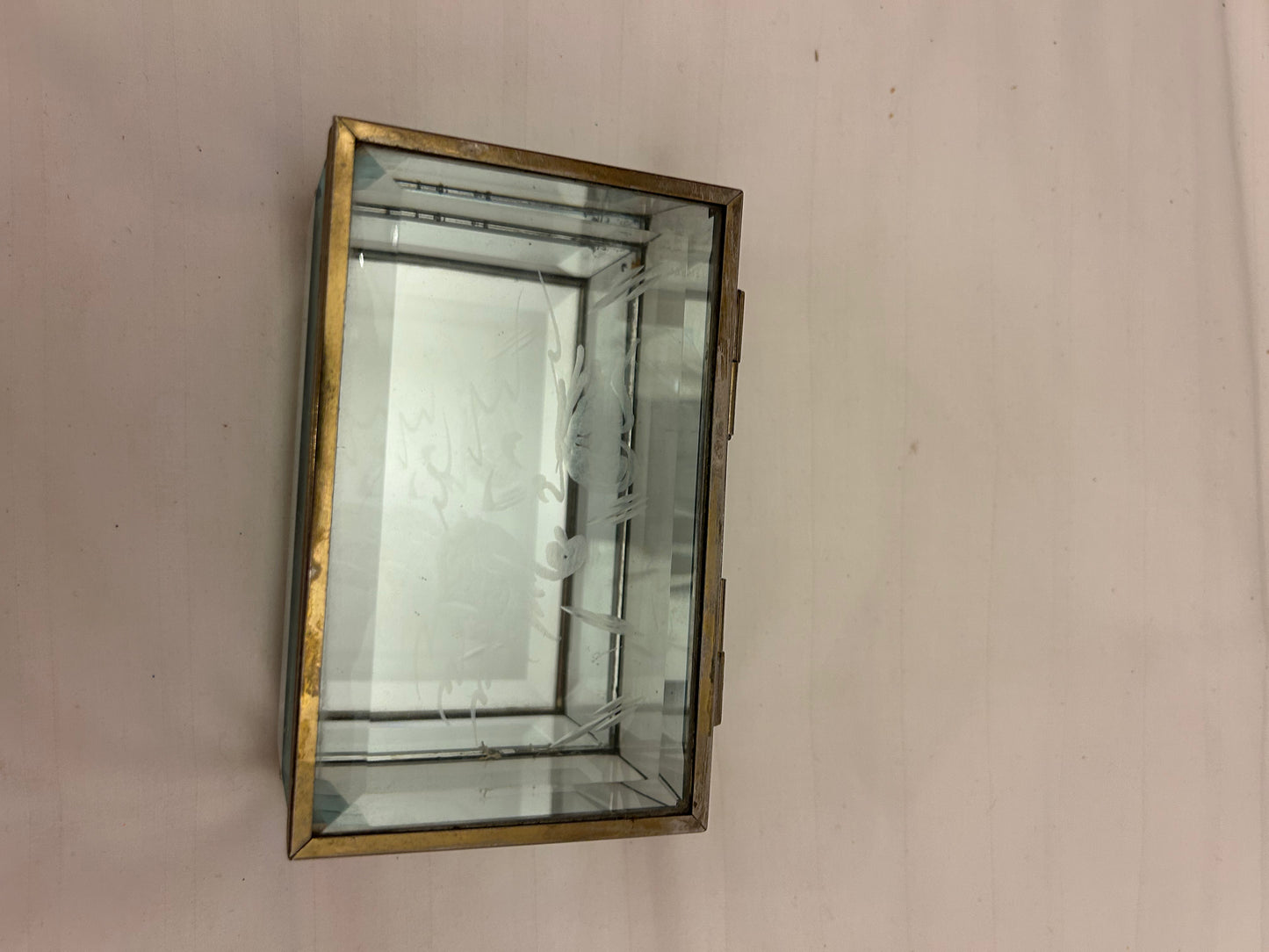 Vintage rectangular trinket box - with Swan Motif