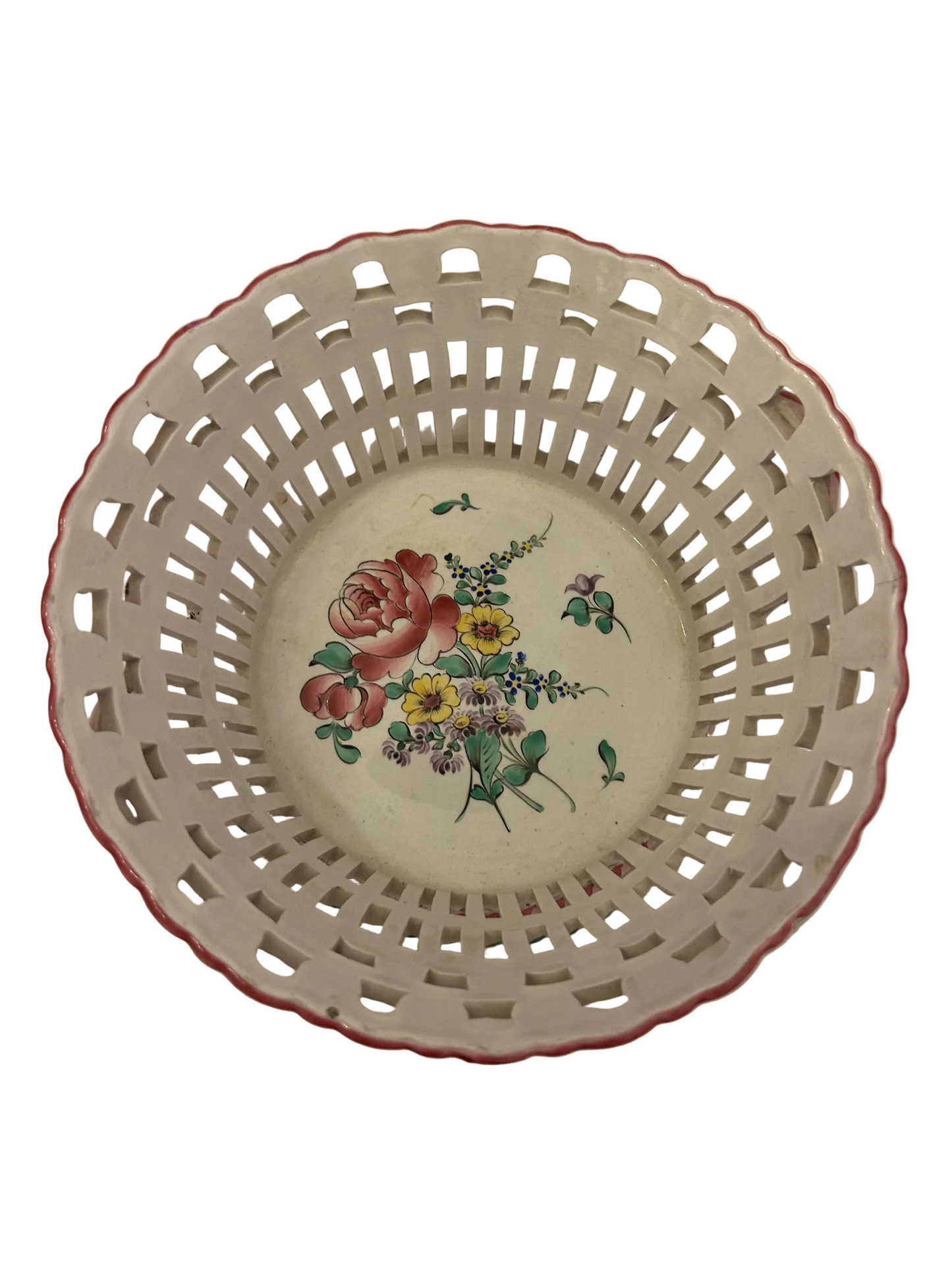 French faience lattice basket