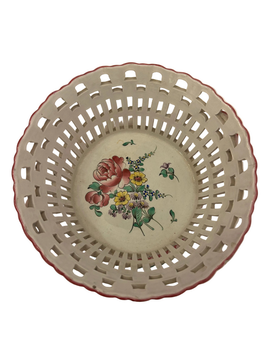 French faience lattice basket