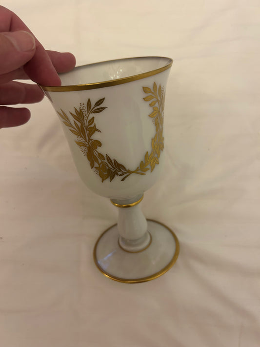 ntique French opaline glass marriage goble