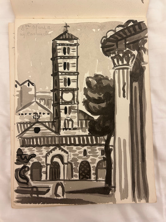 Page from an original sketchbook - B