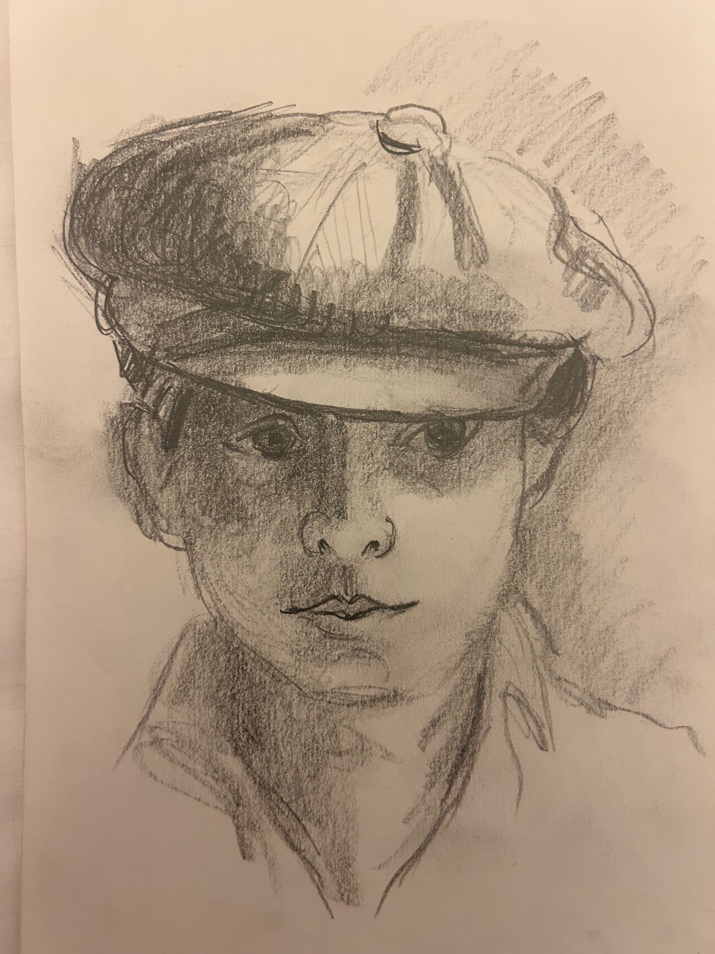 charcoal or pencil sketch