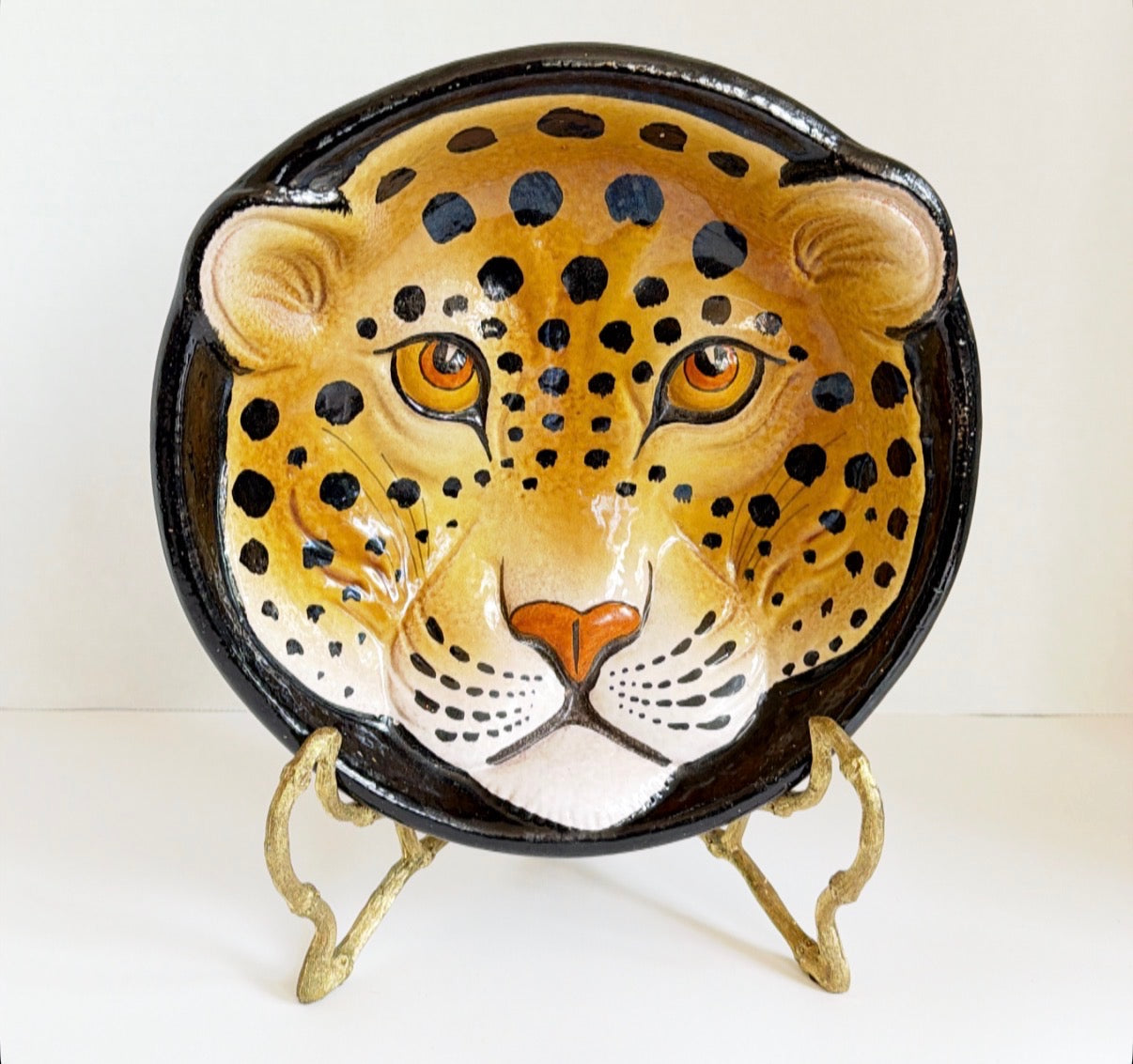 Italian sign leopard bowl
