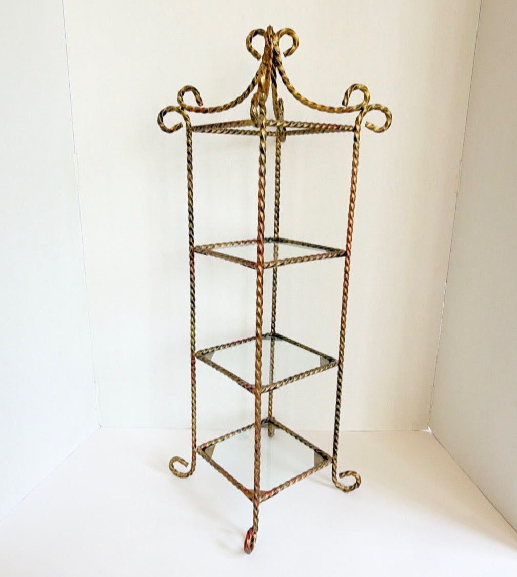 Metal vintage pagoda style shelf