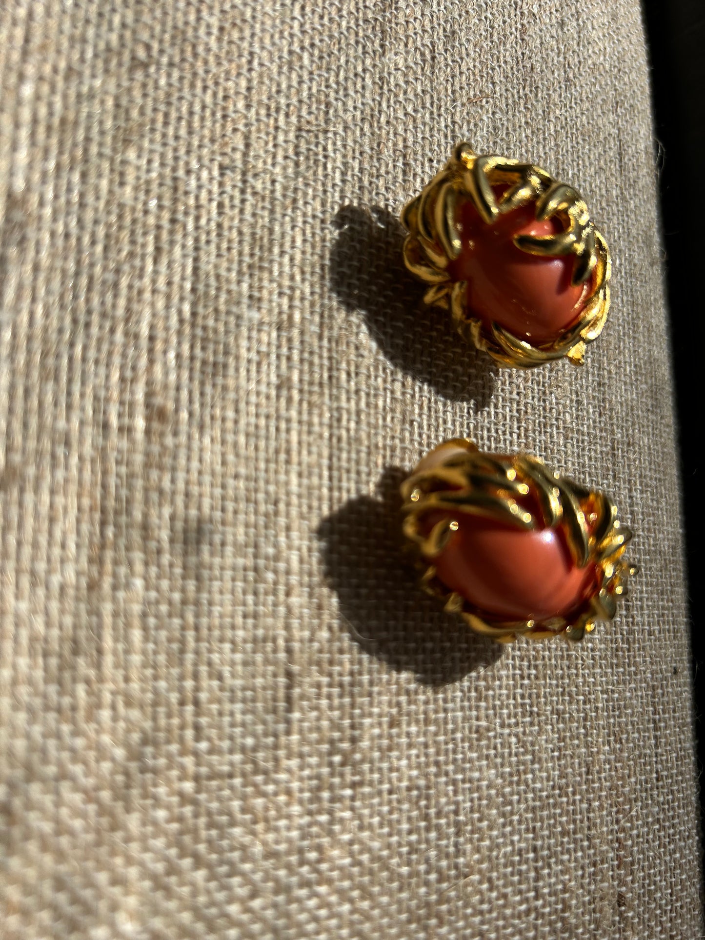 Coral Clip on Earrings KLJ