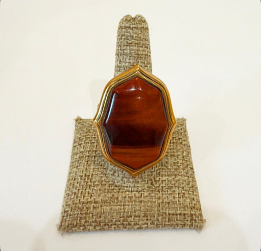Vintage lathe statement designer ring signed by BARSE