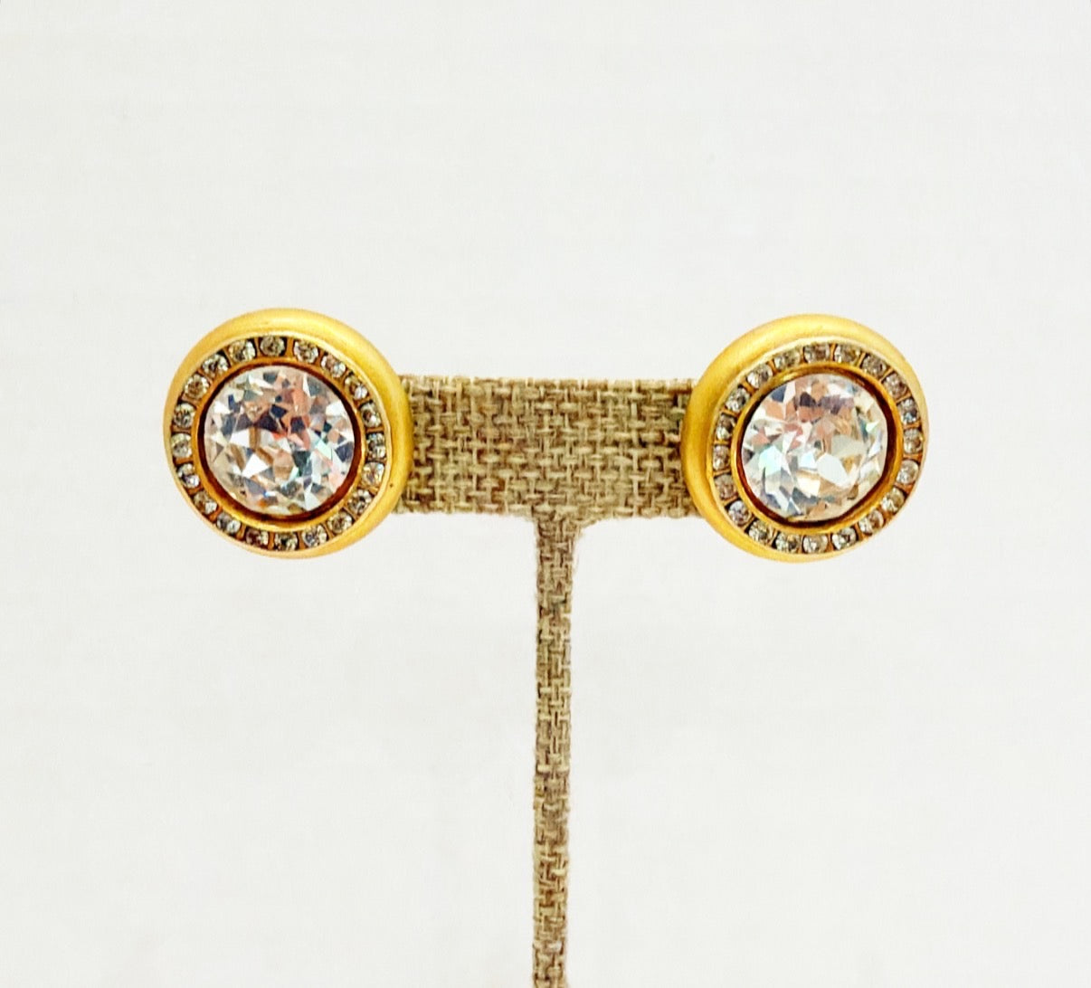 Designer style clip on vintage earrings.